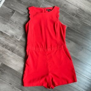 Dalia Scalloped Orange Romper